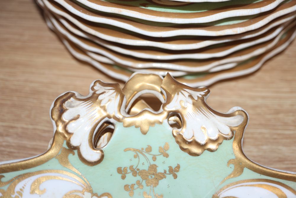 A Victorian porcelain part dinner service